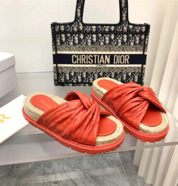 dior cannage woven slippers