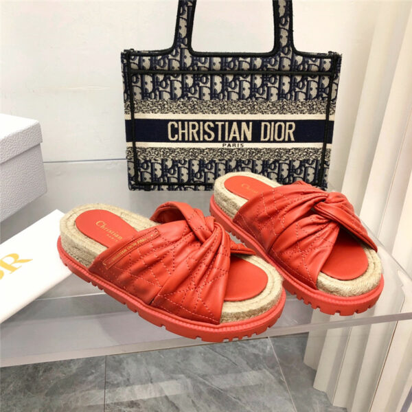 dior cannage woven slippers
