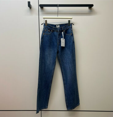 dior blue high waist straight jeans