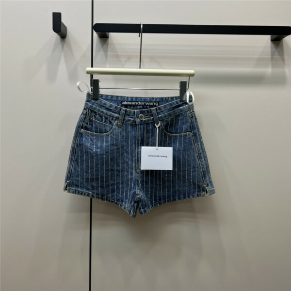 alexander wang striped denim shorts