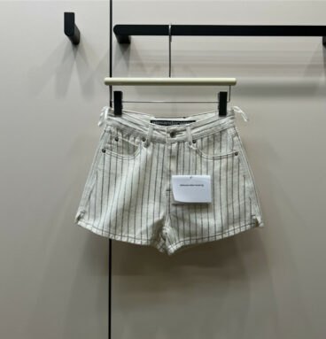 alexander wang striped denim shorts