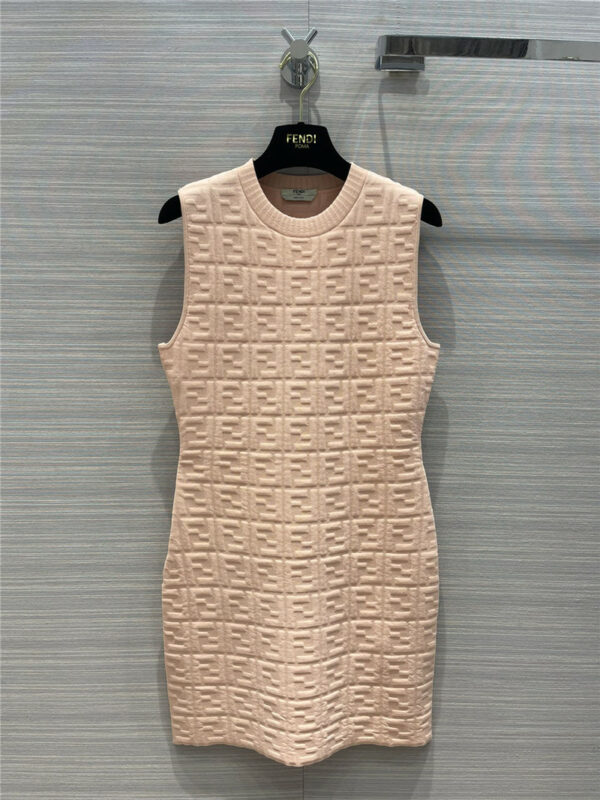 fendi FF slim fit knit dress
