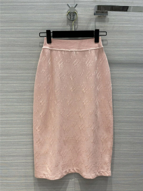 fendi lettering logo knitted skirt