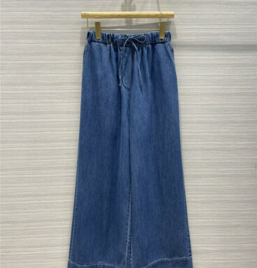 valentino denim straight-leg wide-leg jeans