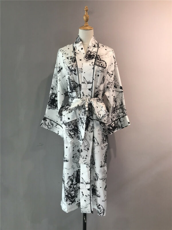 dior CD silk print pajamas nightgown