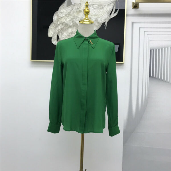 ysl green silk shirt