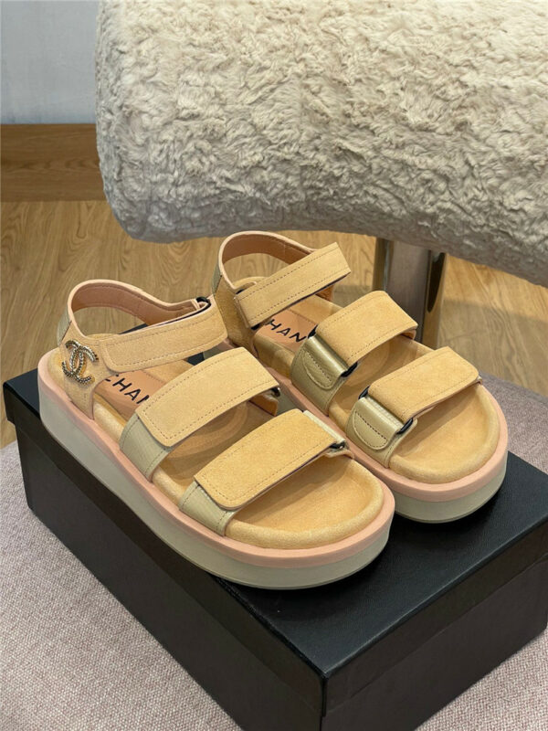 chanel platform velcro sandals