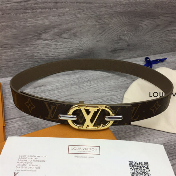 louis vuitton LV logo buckle leather belt