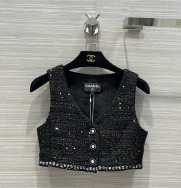 chanel cropped vest top