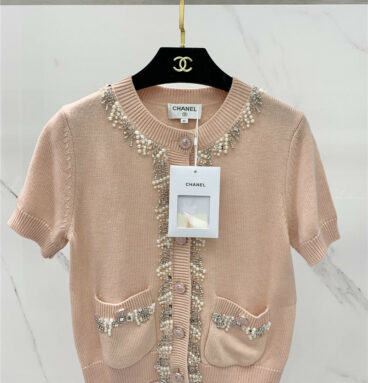 chanel beaded knitted cardigan