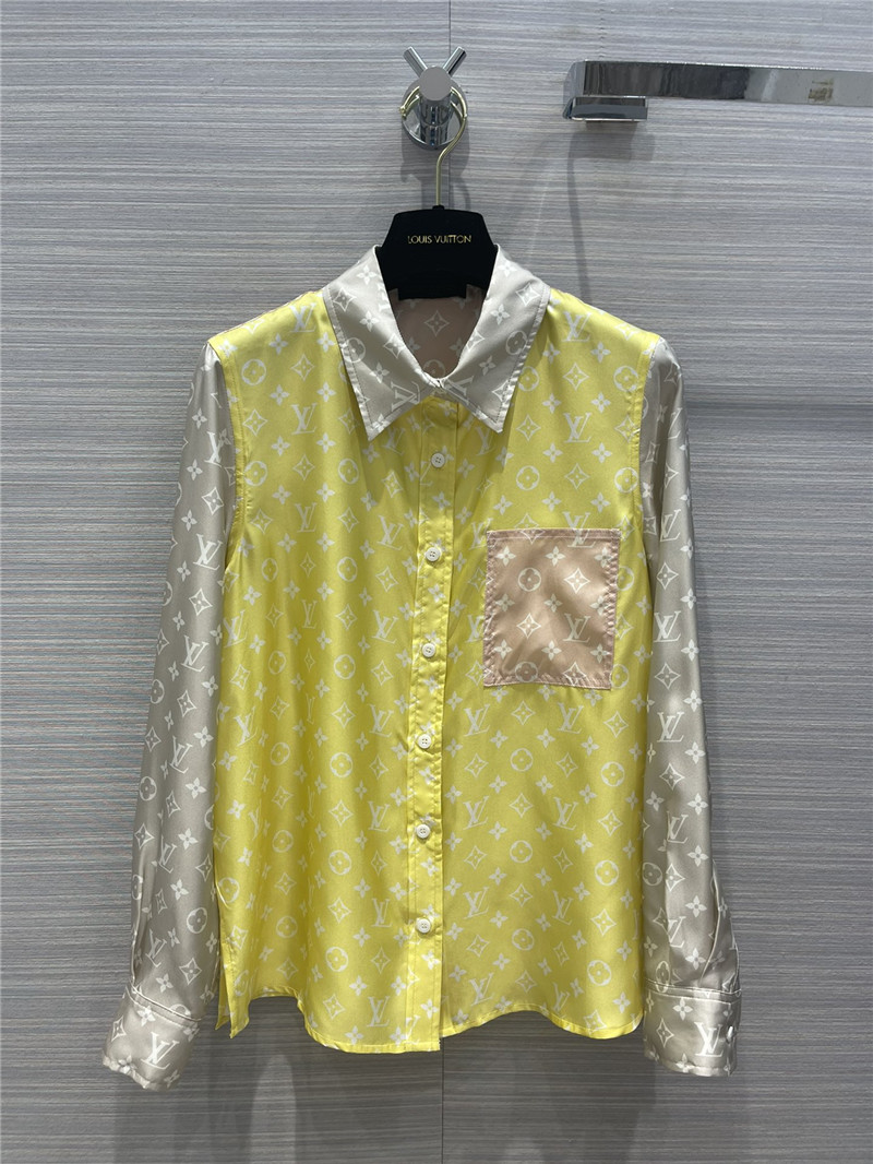 Louis Vuitton Yellow Classic Symbol Pattern Full Printed Shirt -  Senprintmart Store