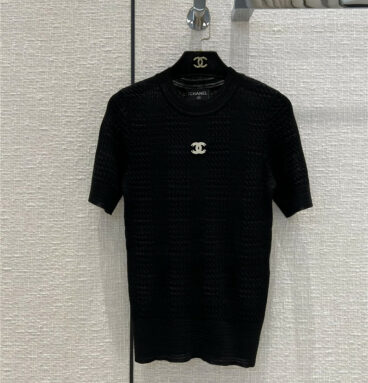 chanel short sleeve knitted sweater