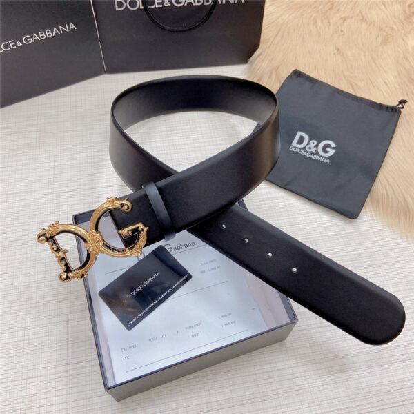dolce & gabbana d&g logo leather belt