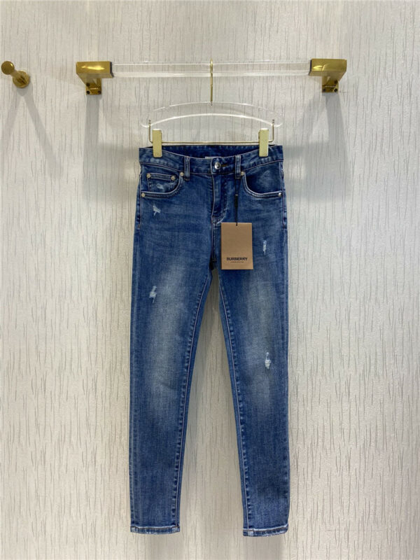 burberry lettering embroidery jeans