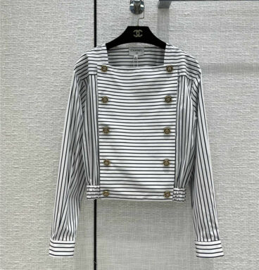 chanel striped button-down shirt