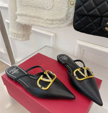 valentino V buckle flat slippers