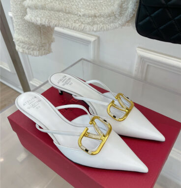 valentino V buckle flat slippers