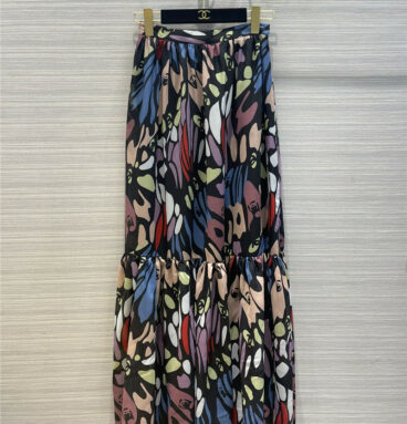 chanel print maxi skirt