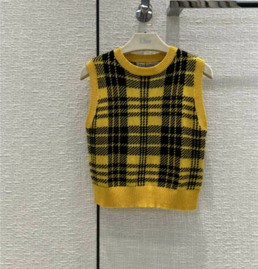 dior checked mohair and cashmere vest