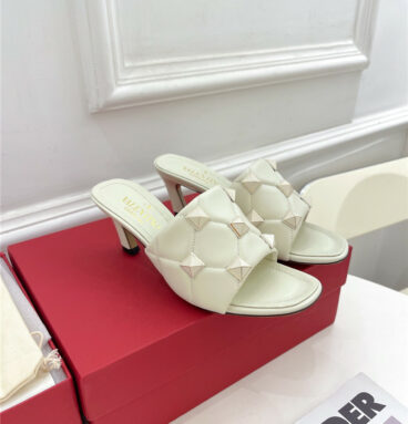valentino studded high heel slippers