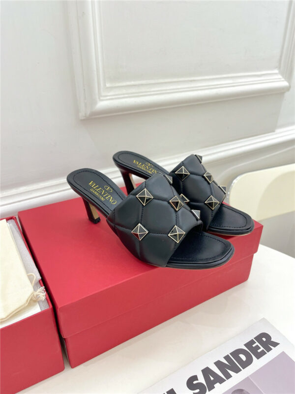 valentino studded high heel slippers
