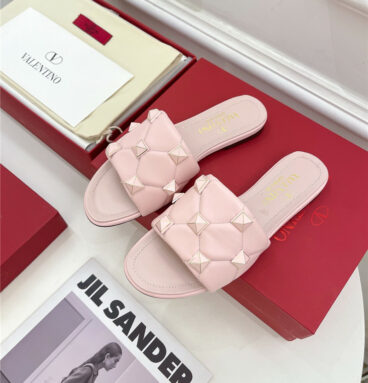 valentino studded flat slippers