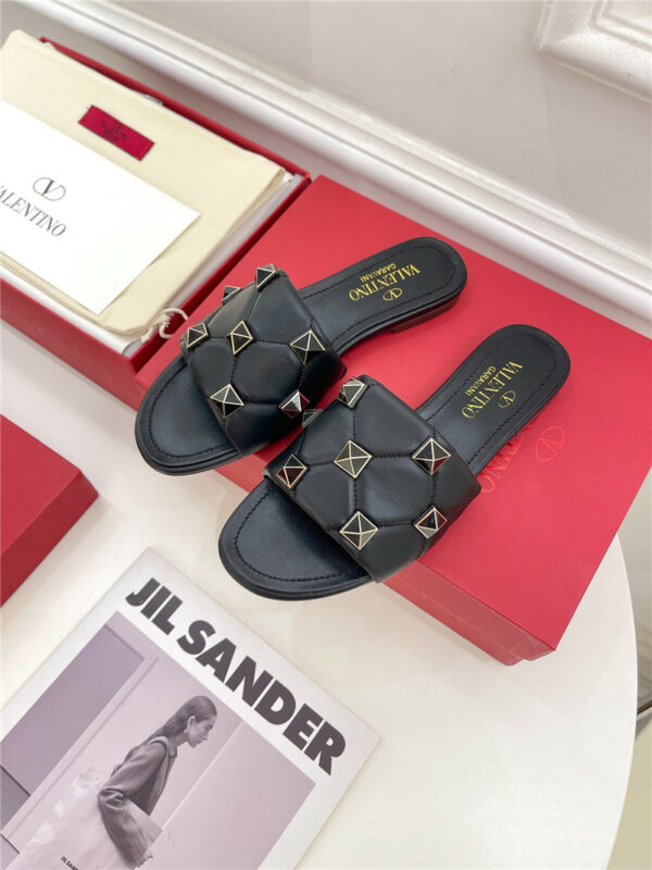 valentino studded flat slippers