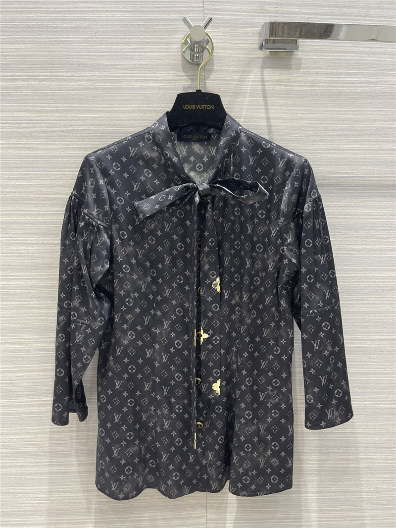 Louis Vuitton FW18 Black Silk Dice Shirt - Ākaibu Store