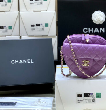 chanel diamond heart bag purple