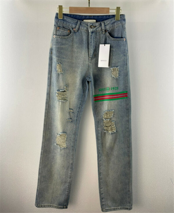 gucci vintage ripped jeans