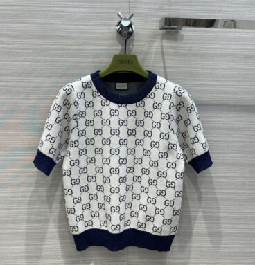 gucci knitted short sleeve top