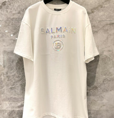 balmain colorful laser logo t shirt