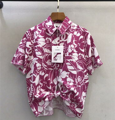 chanel camellia fringed shirt
