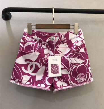 chanel camellia fringed shorts