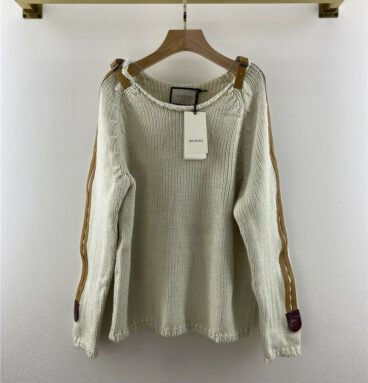 gucci paneled knitted sweater