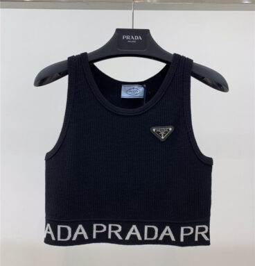 prada cropped knitted vest
