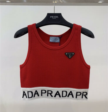 prada cropped knitted vest