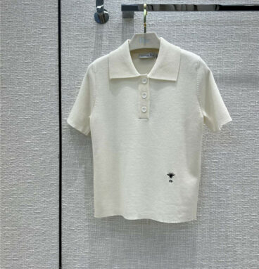 dior polo embroidered CD bee short-sleeved sweater