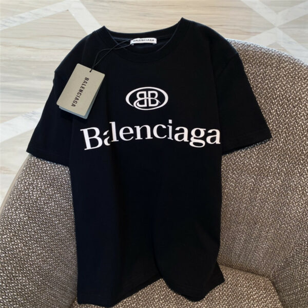 balenciaga printed logo short-sleeve t shirt