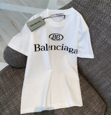 balenciaga printed logo short-sleeve t shirt