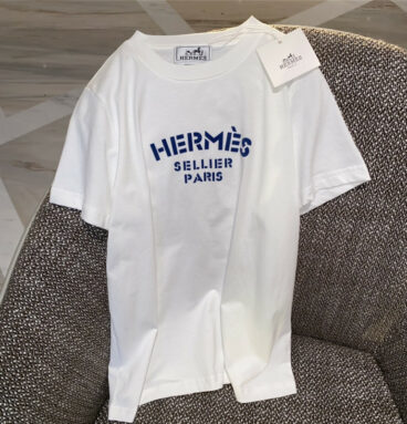 hermes printed letter logo short-sleeved t shirt