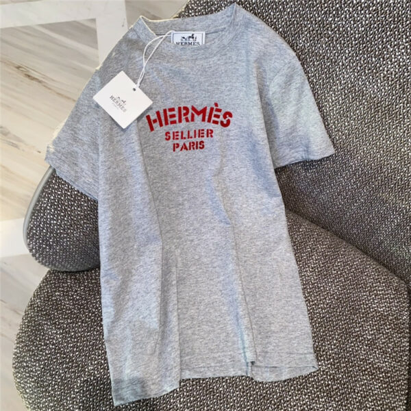 hermes printed letter logo short-sleeved t shirt