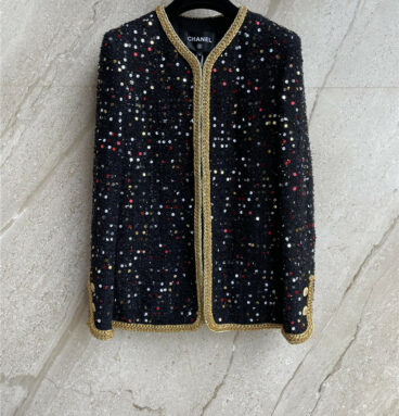 chanel sequins colorful coat