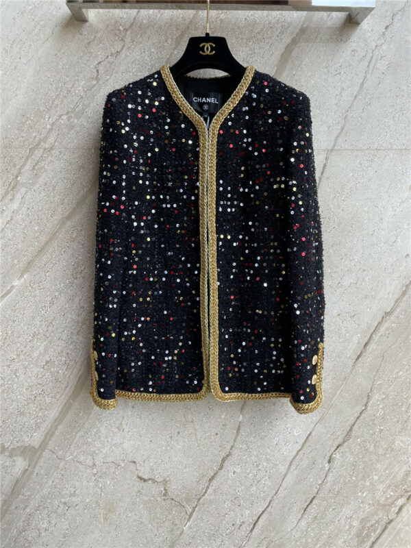 chanel sequins colorful coat