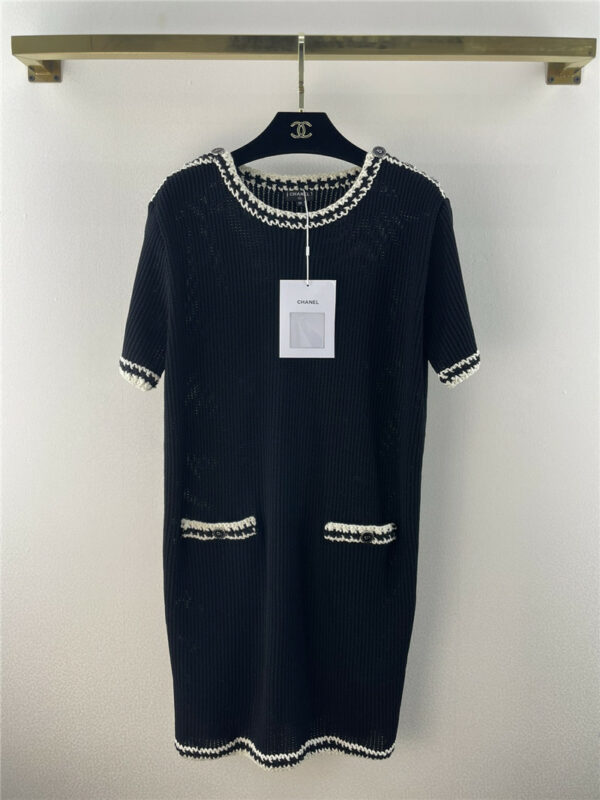 chanel knitted short sleeve dress