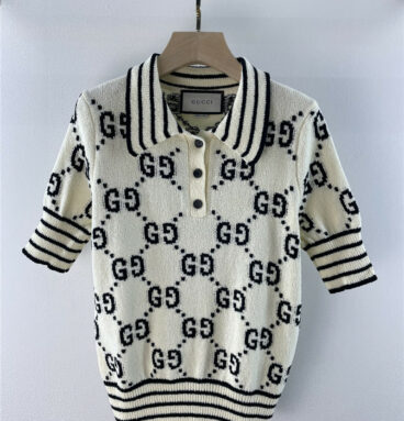 gucci gg knitted polo shirt