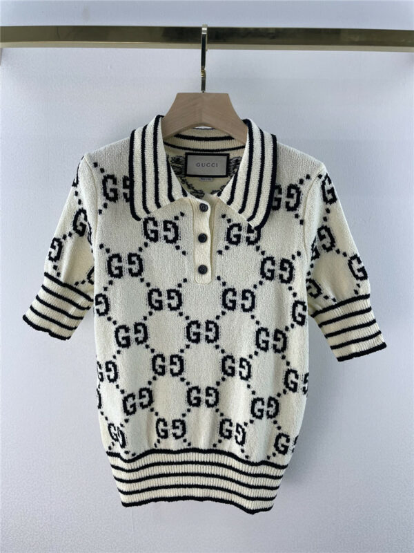 gucci gg knitted polo shirt