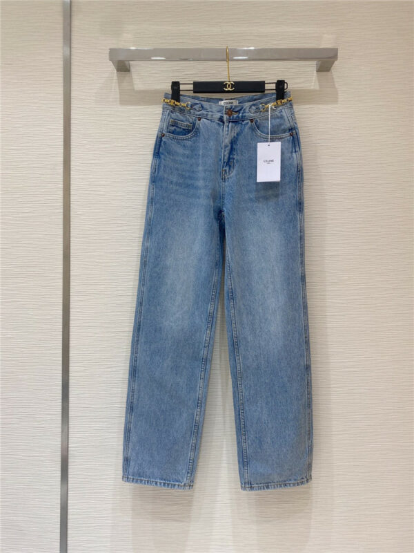 celine chain high waist jeans