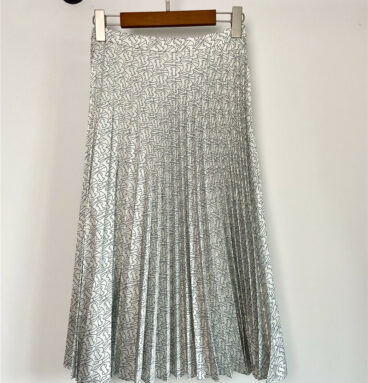 burberry full print pleated skirt