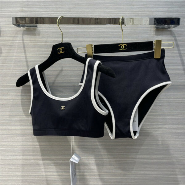 chanel classic swimsuit two piece set